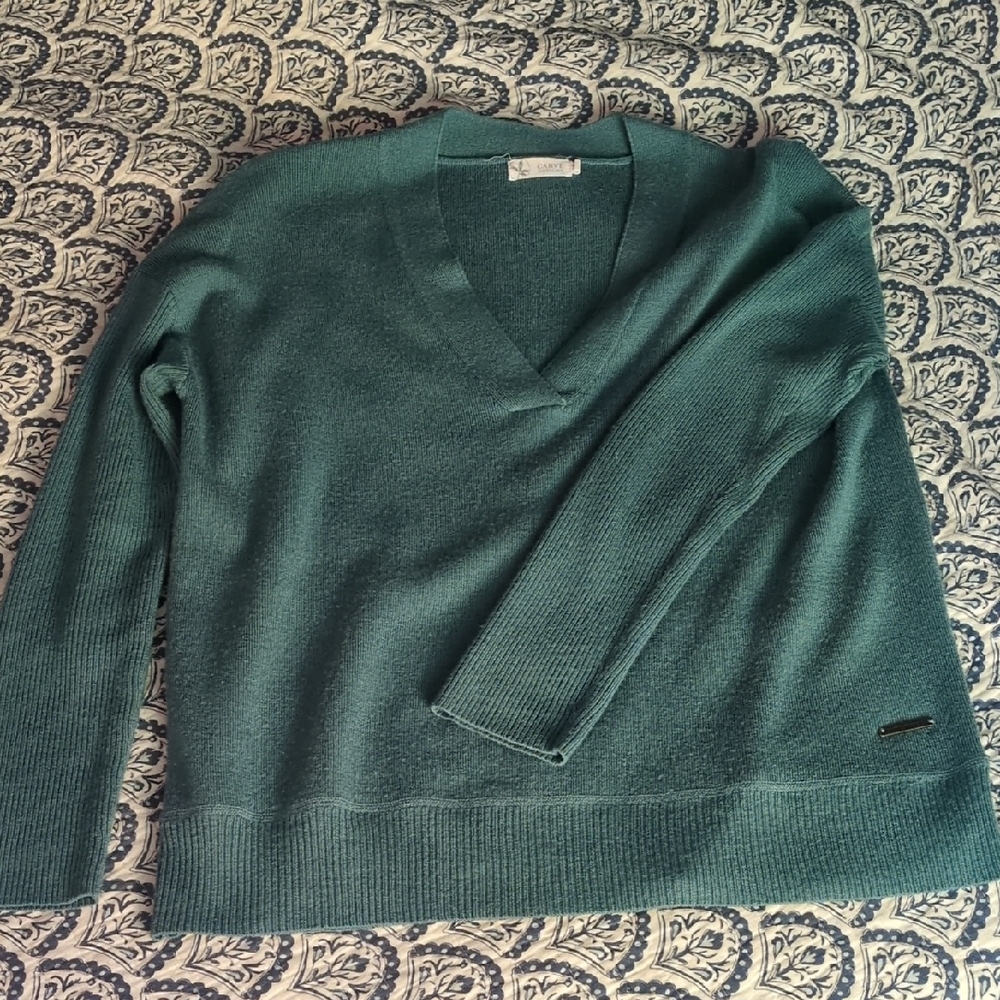 Carve Designs Deep Teal V-Neck Sweater, Sz M